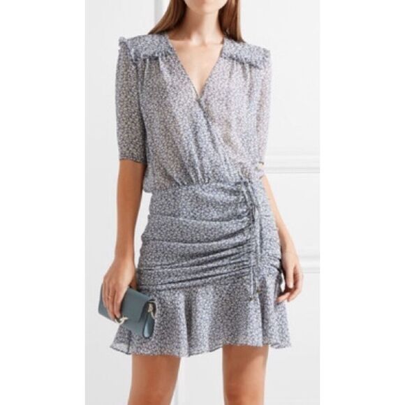 NWOT Veronica Beard silk Dakota flounce dress, Sz 6 $595 - Picture 1 of 10